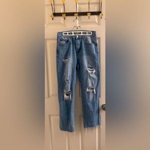 Papaya Distressed light wash boyfriend jeans